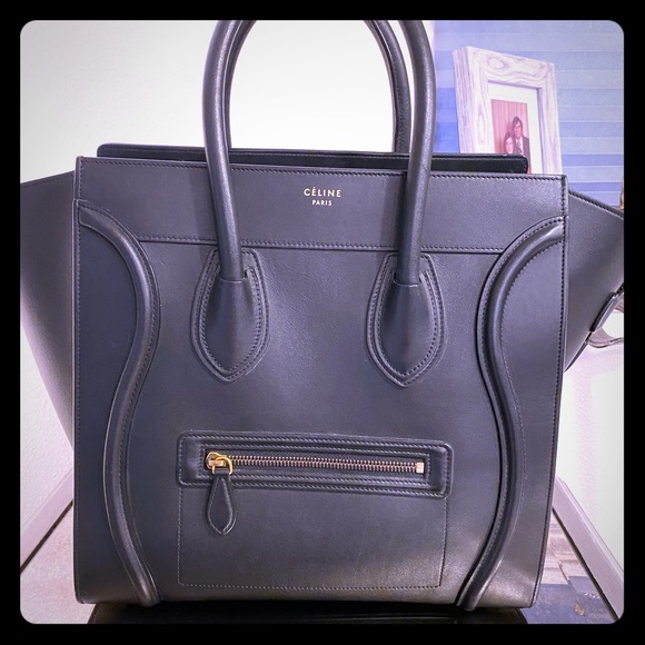 Celine Micro Luggage Handbag smooth calfskin black - Picture 3 of 10